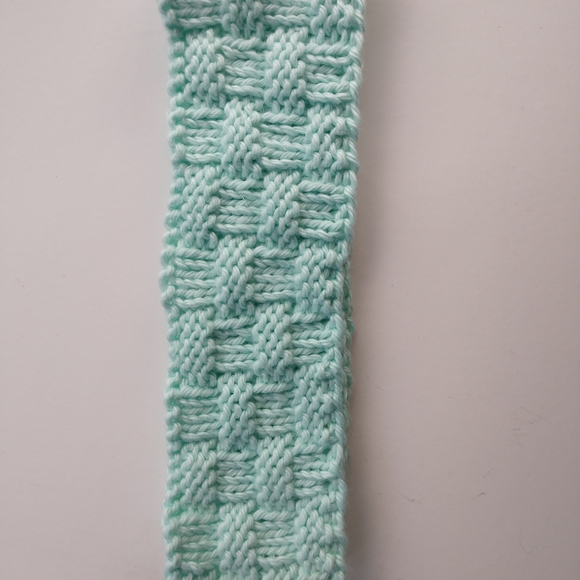 Headband Spa Essential Handmade Cotton Knit Mint Green - Picture 2 of 11